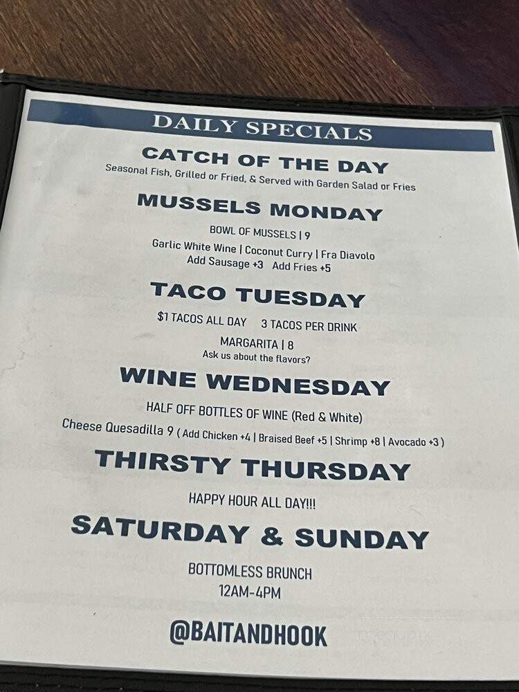 Bait & Hook - New York, NY menu_pic