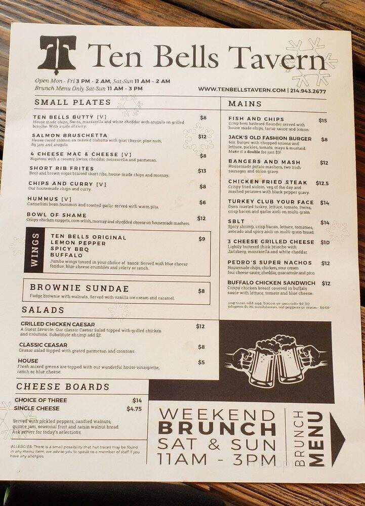 Ten Bells Tavern - Dallas, TX menu_pic