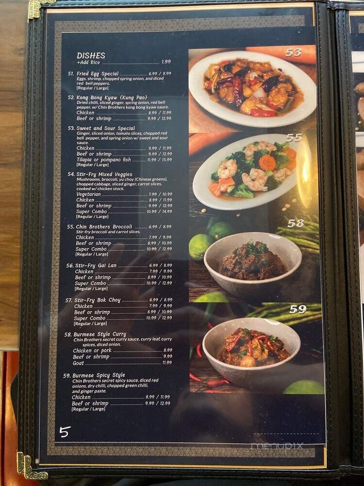 Chin Brothers Restaurant - Indianapolis, IN menu_pic