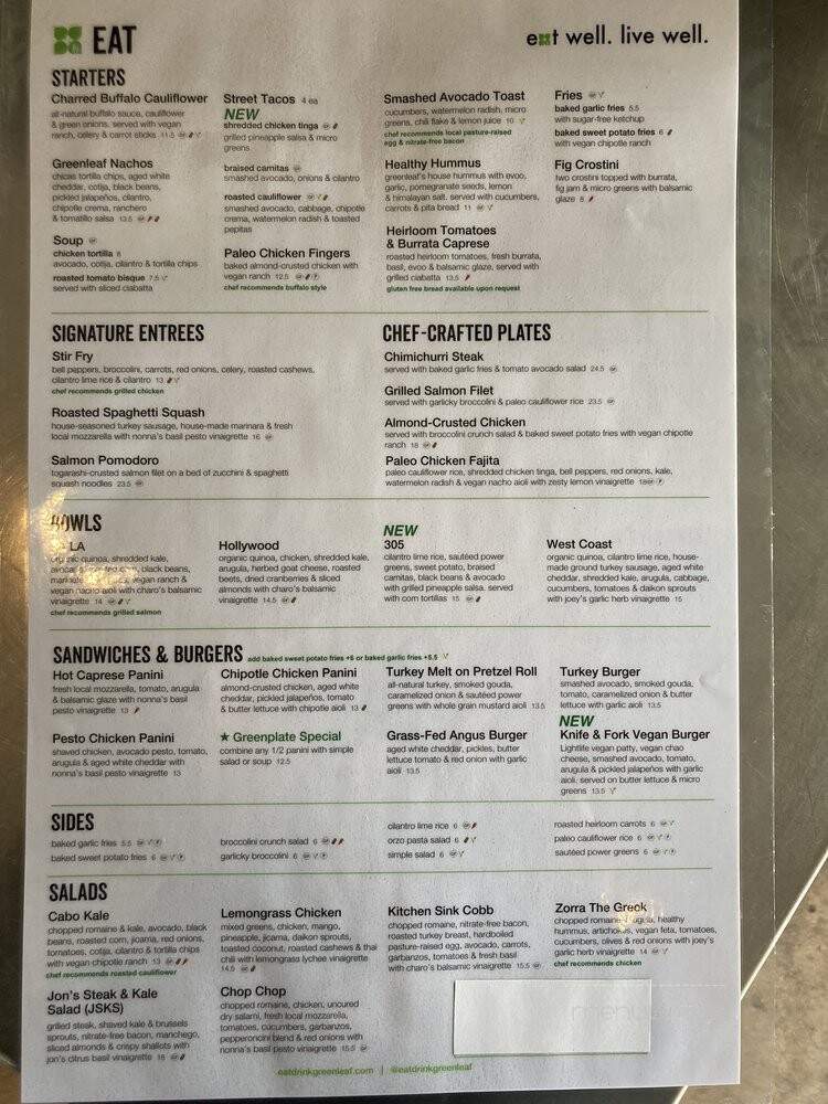 Greenleaf Gourmet Chopshop - Costa Mesa, CA menu_pic