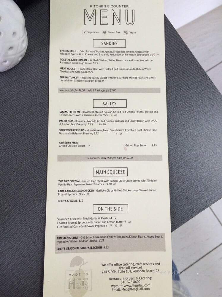 Made By Meg - Redondo Beach, CA menu_pic