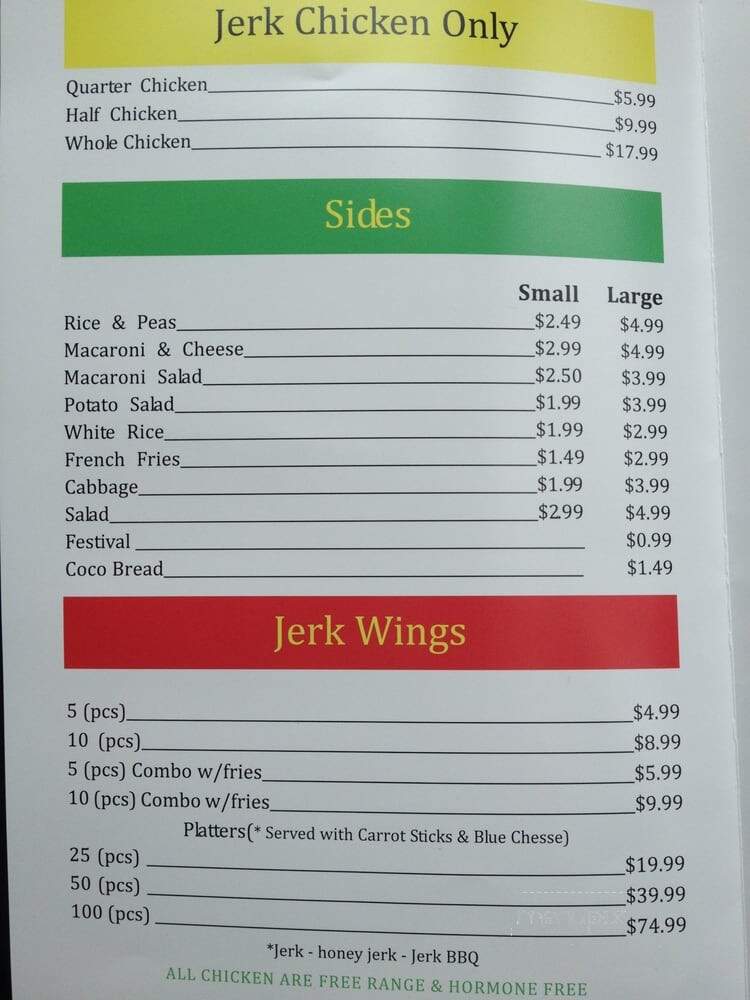 Jerkin Chicken - Jersey City, NJ menu_pic