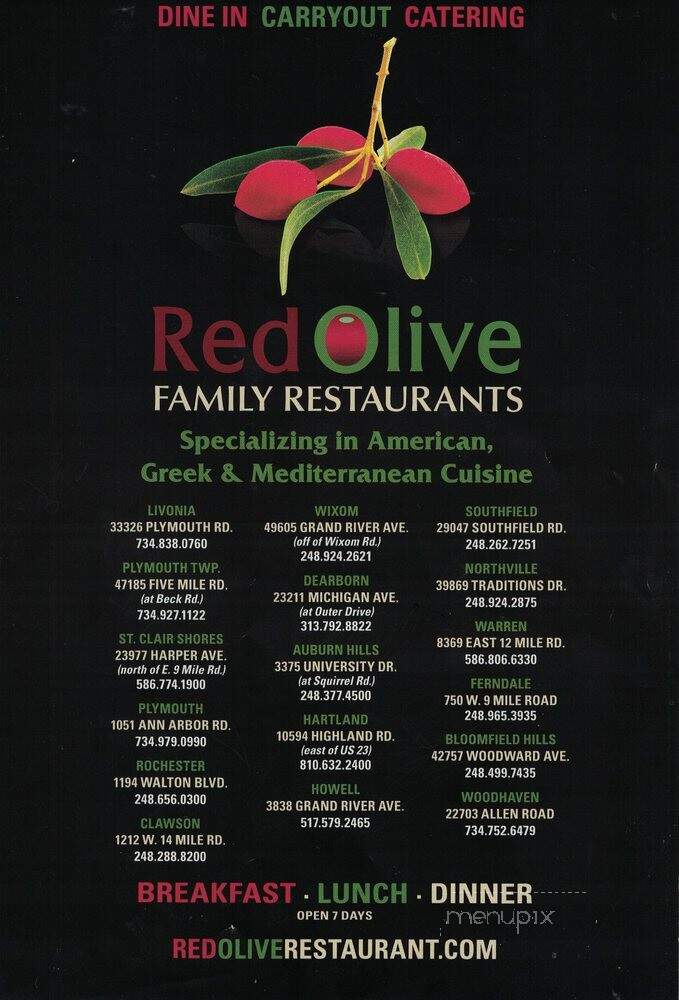 Red Olive - St Clair Shores, MI menu_pic