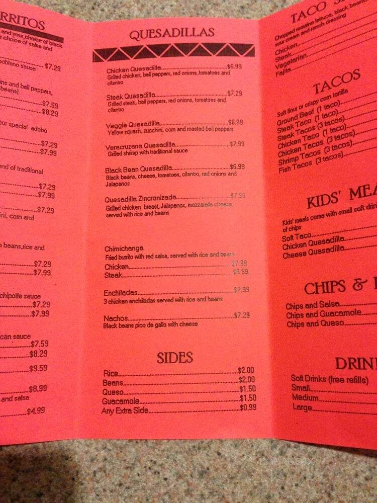 Viva Mexican Grill - Nags Head, NC menu_pic
