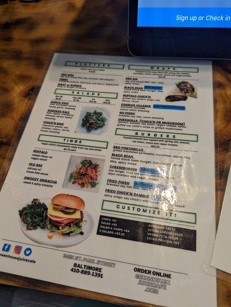 Grind House Juice Bar & Market - Baltimore, MD menu_pic