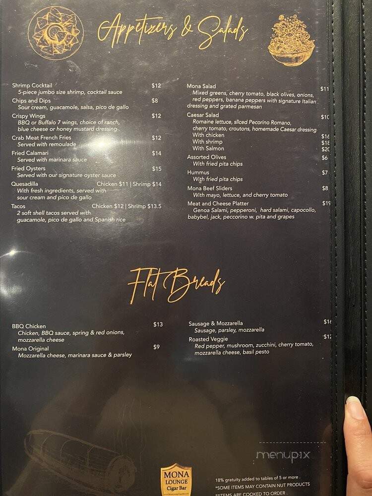 Mona Lounge & Cigar Bar - Glen Allen, VA menu_pic