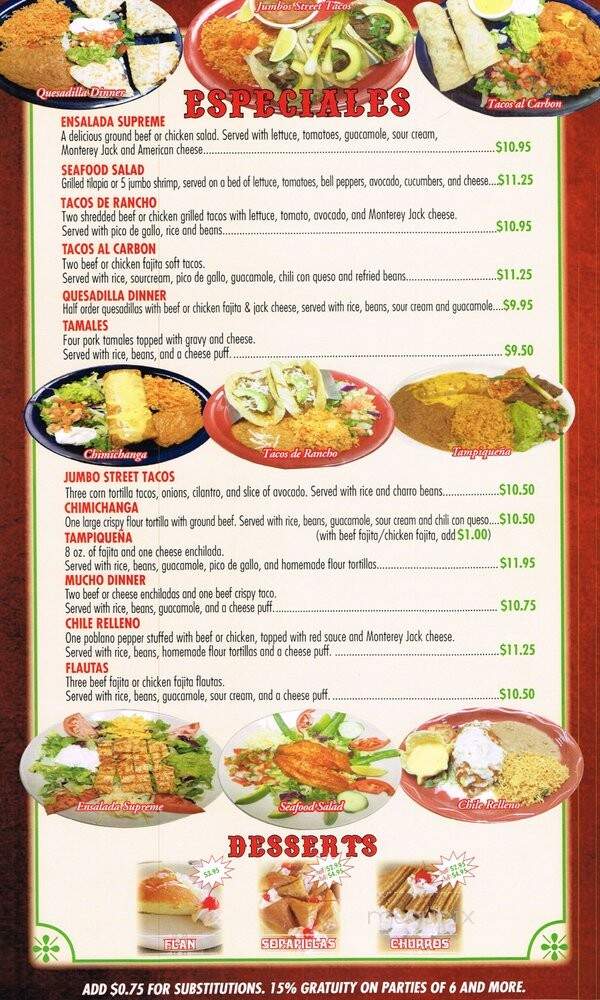 Hacienda Isabel - Tomball, TX menu_pic