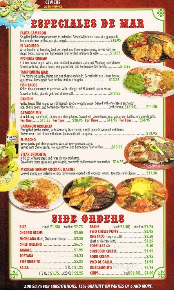 Hacienda Isabel - Tomball, TX menu_pic