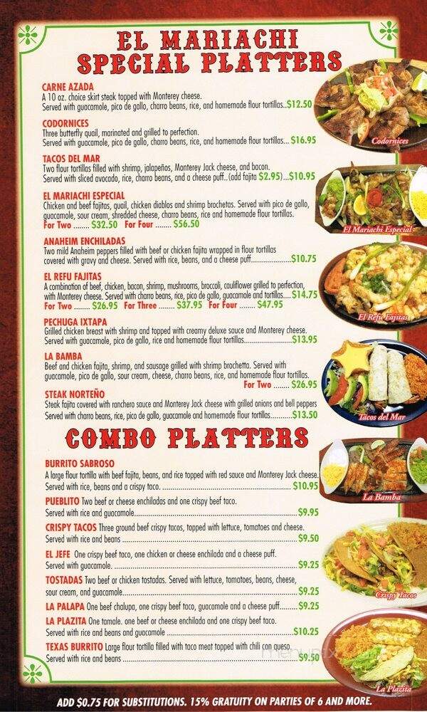 Hacienda Isabel - Tomball, TX menu_pic