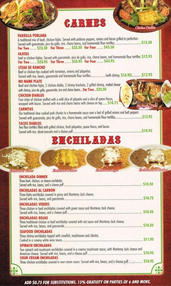 Hacienda Isabel - Tomball, TX menu_pic
