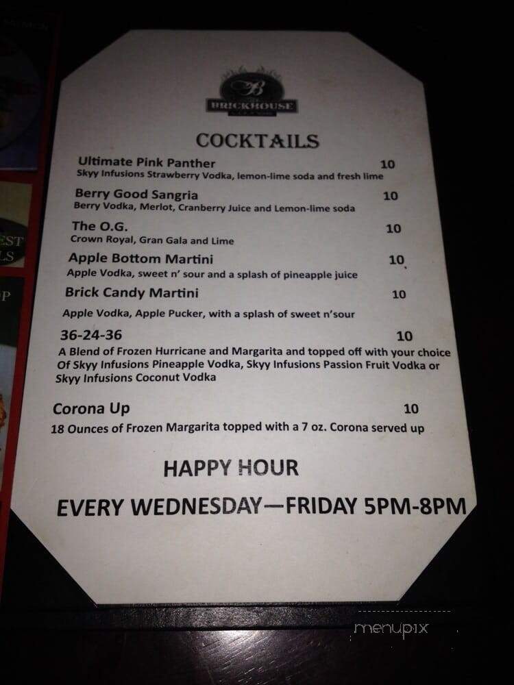Brickhouse Lounge - Arlington, TX menu_pic