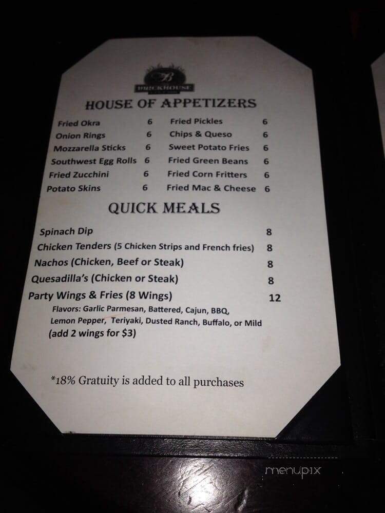 Brickhouse Lounge - Arlington, TX menu_pic