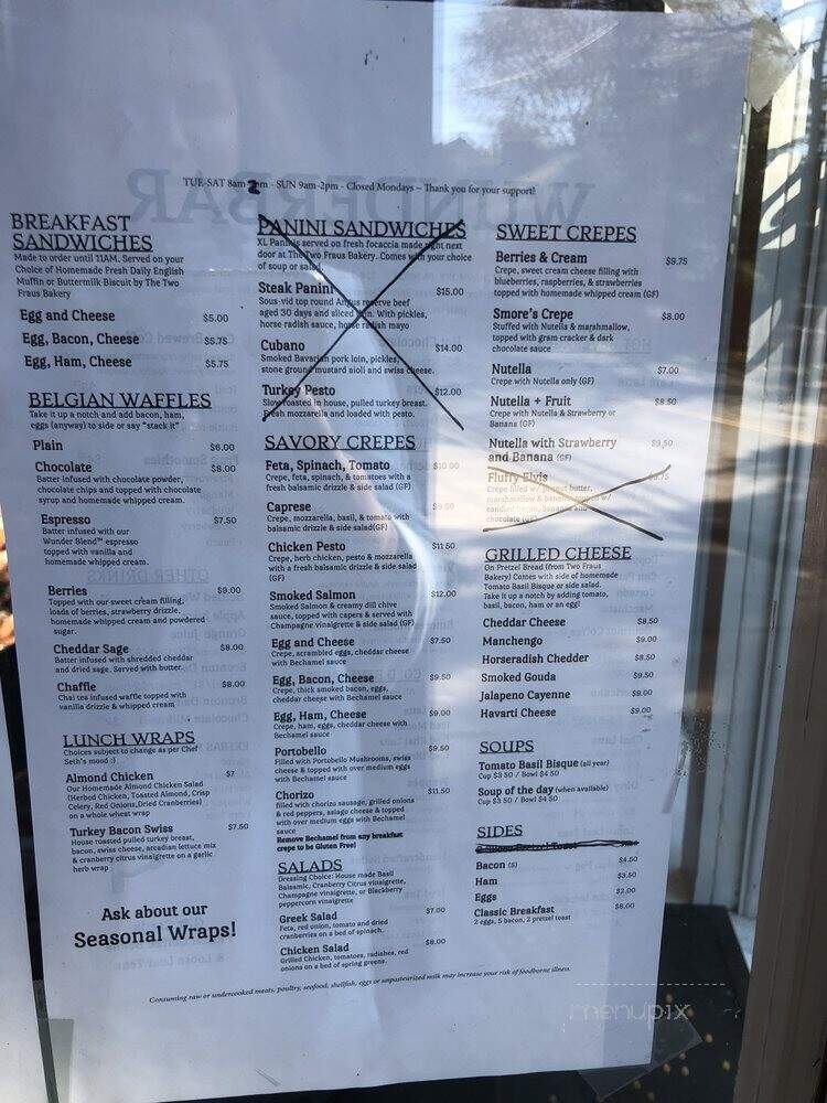 Wunderbar Coffee House - Harmony, PA menu_pic