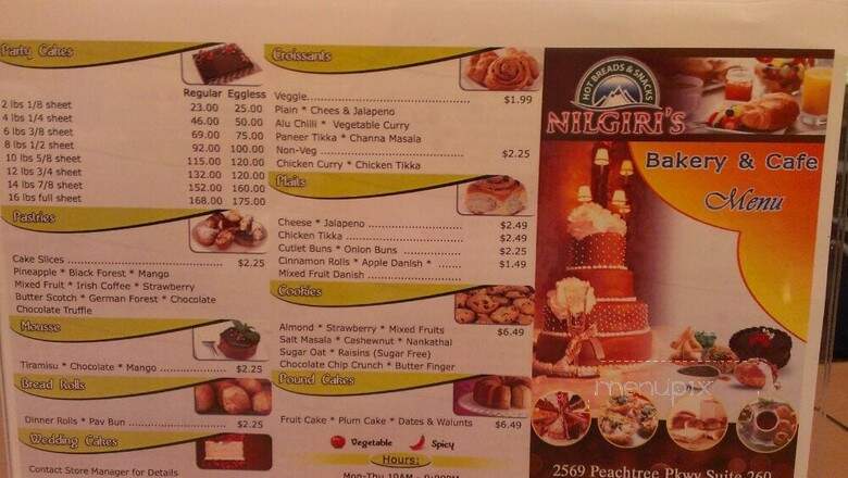 Nilgiris Bakery & Cafe - Cumming, GA menu_pic