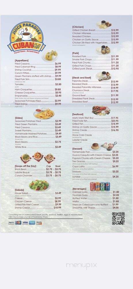 Juice Paradise Cuban Cafe - Marathon, FL menu_pic