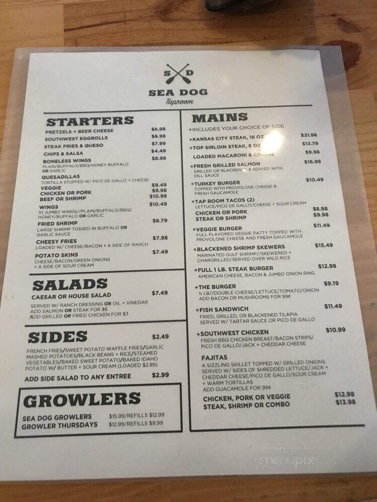 Seadog Brewpub - Clearwater, FL menu_pic