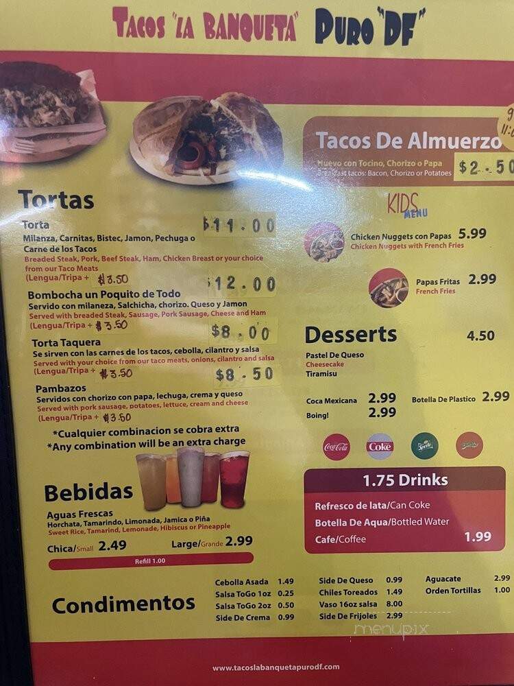 Tacos La Banqueta - Fort Worth, TX menu_pic