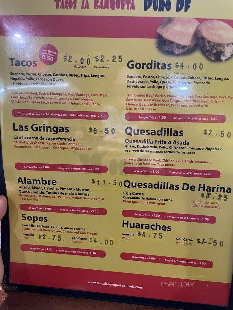 Tacos La Banqueta - Fort Worth, TX menu_pic