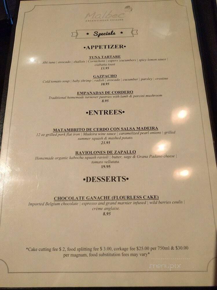 Ushuaia Steakhouse - Santa Monica, CA menu_pic