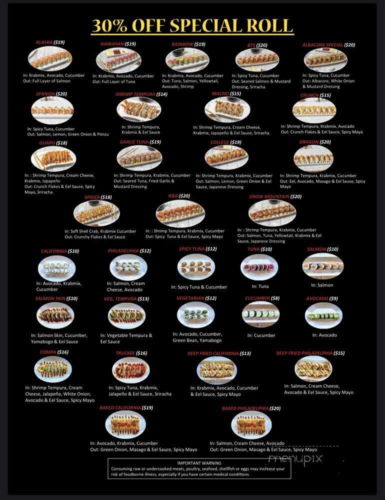 Yi Sushi - El Cajon, CA menu_pic