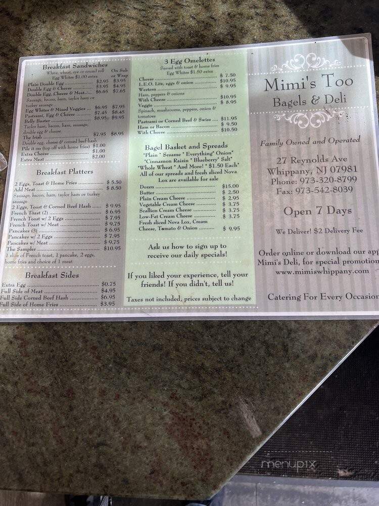 Tony's Italian Deli - Whippany, NJ menu_pic