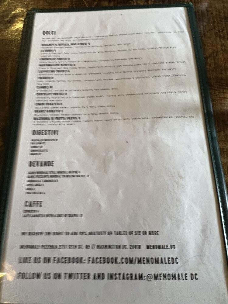 Menomal - Washington, DC menu_pic