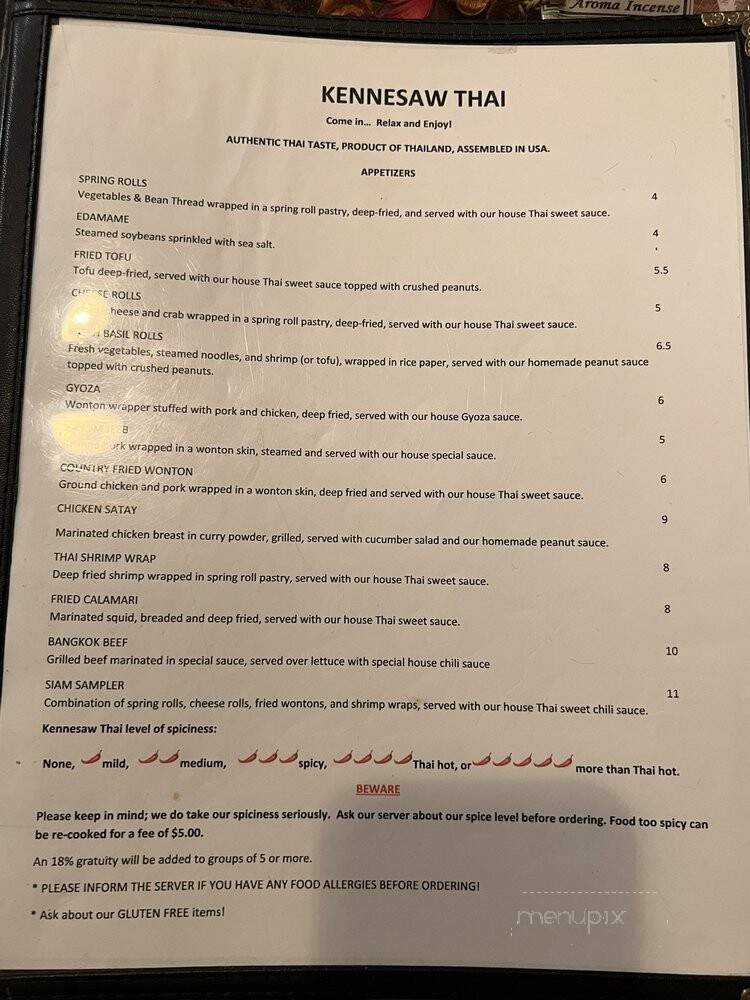 Kennesaw Thai - Kennesaw, GA menu_pic