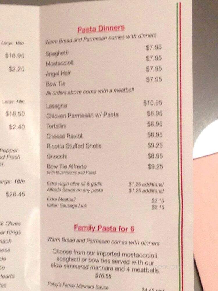 Patsy's Pizza and Italian Catering - Chicago Heights, IL menu_pic