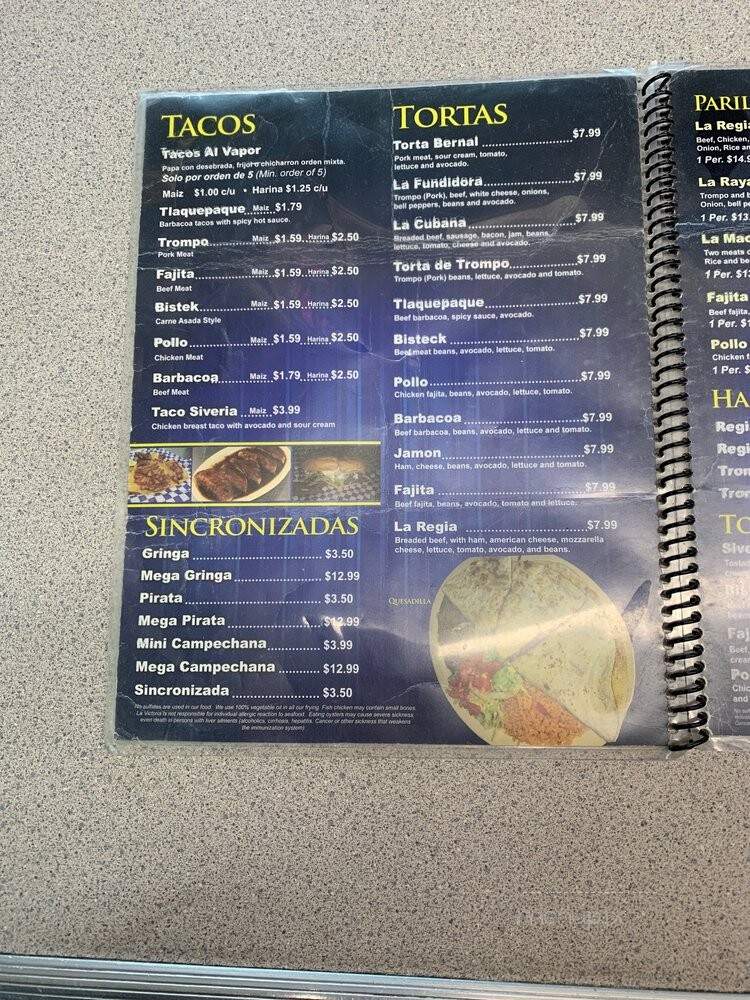 Taqueria la Victoria - Dallas, TX menu_pic