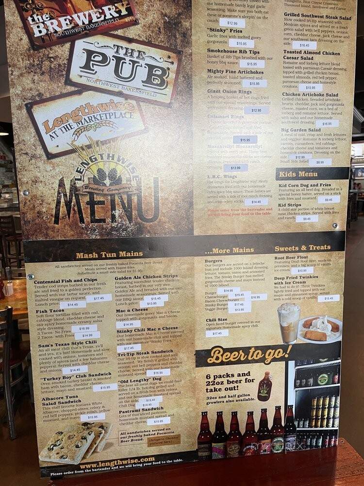 Lengthwise Pub - Bakersfield, CA menu_pic