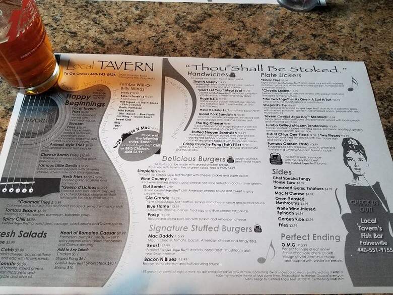 Local Tavern - Wickliffe, OH menu_pic