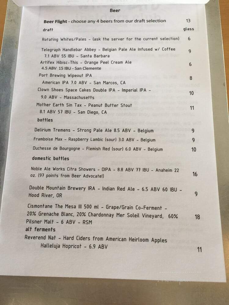 Wine Lab - Costa Mesa, CA menu_pic