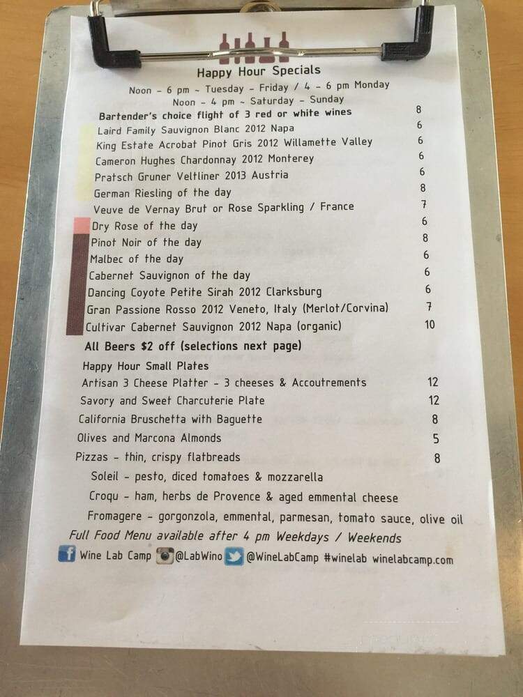 Wine Lab - Costa Mesa, CA menu_pic