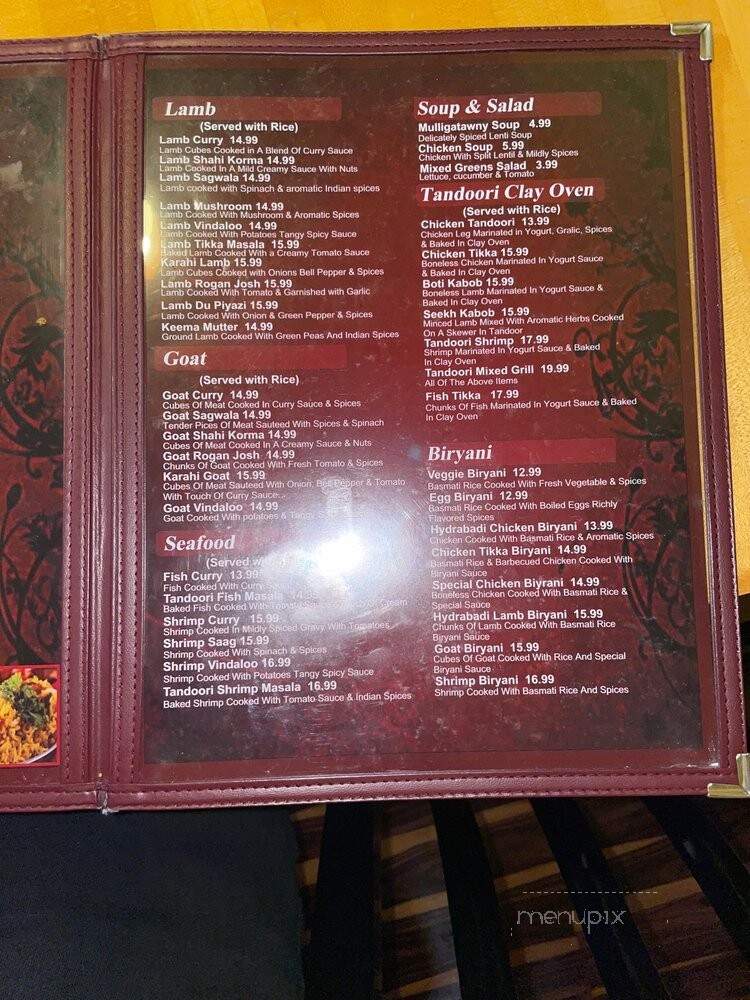 Touch of India - Birmingham, MI menu_pic