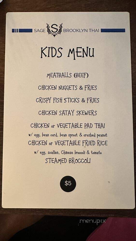 Sage - Brooklyn, NY menu_pic