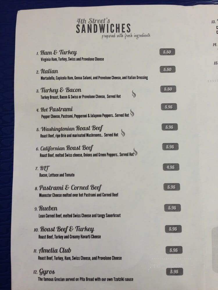 4th Street Deli and Desserts - Fernandina Beach, FL menu_pic