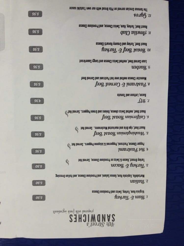 4th Street Deli and Desserts - Fernandina Beach, FL menu_pic