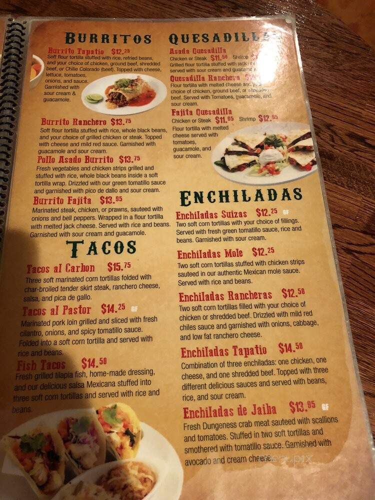 El Tapatio - Rowley, MA menu_pic