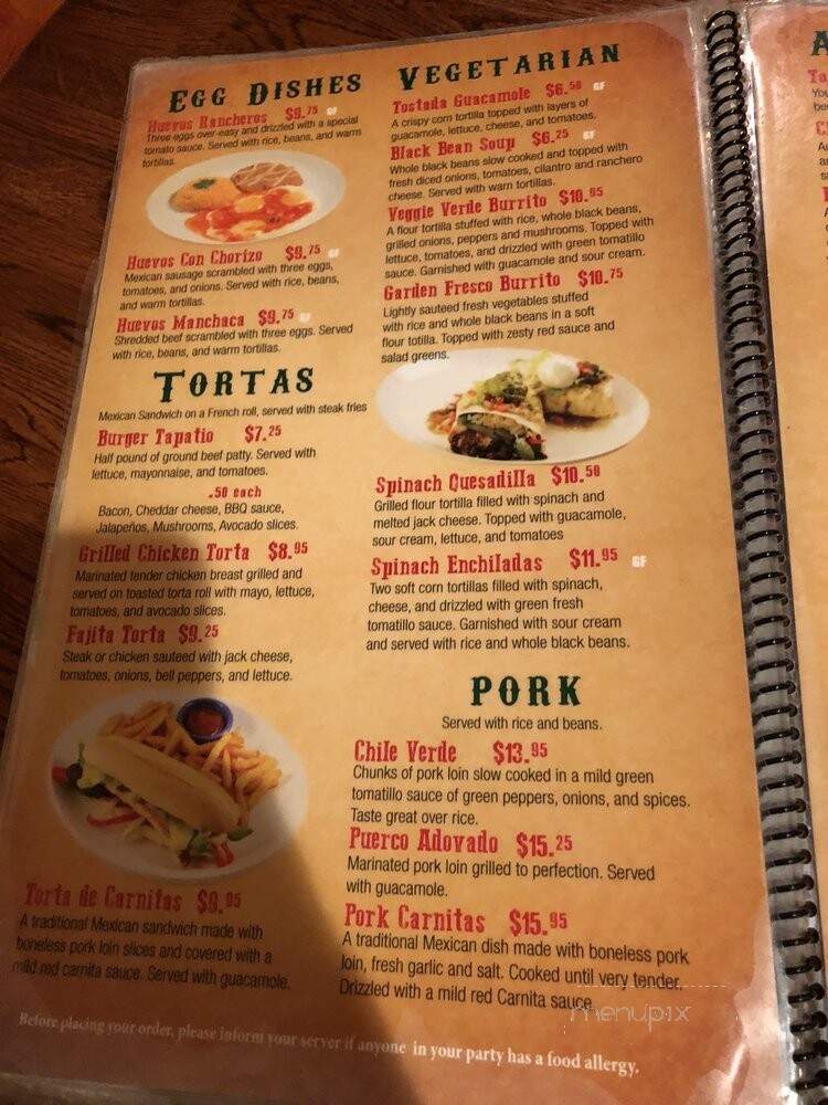 El Tapatio - Rowley, MA menu_pic