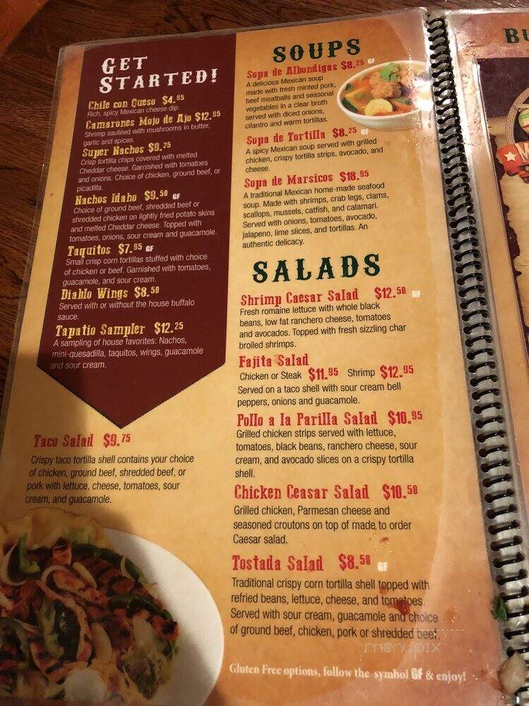 El Tapatio - Rowley, MA menu_pic