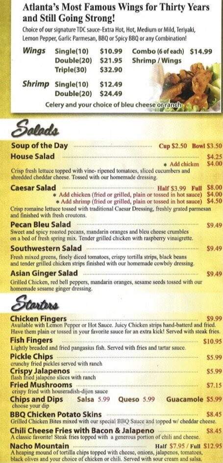 Three Dollar Cafe Jr. - Marietta, GA menu_pic