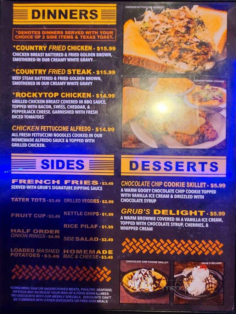 Grubs Bar & Grill - Rogers, AR menu_pic