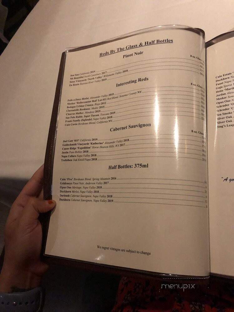 Bob's Steak & Chop House - Austin, TX menu_pic