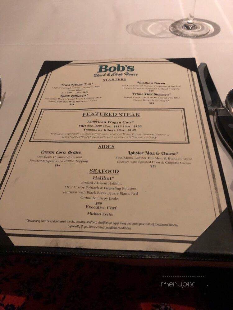 Bob's Steak & Chop House - Austin, TX menu_pic