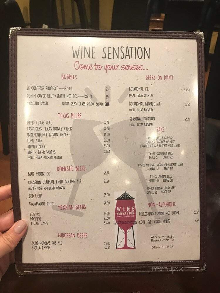 Wine Sensation - Round Rock, TX menu_pic