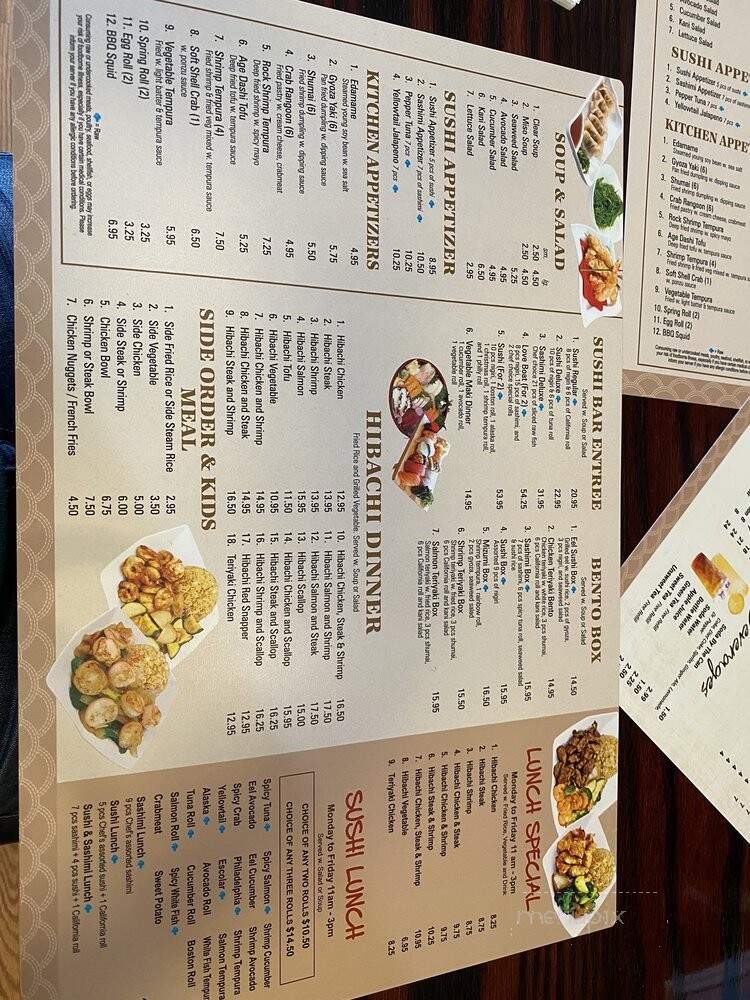 Mizumi Hibachi Sushi - Greensboro, NC menu_pic