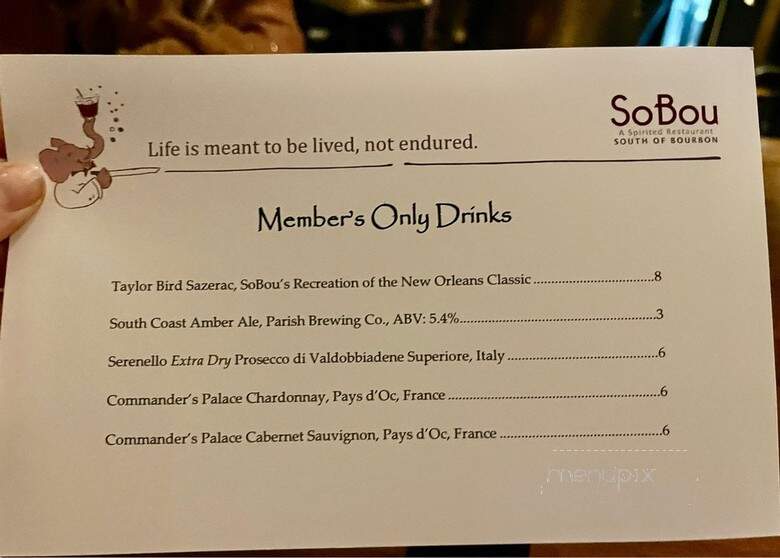 SoBou - New Orleans, LA menu_pic