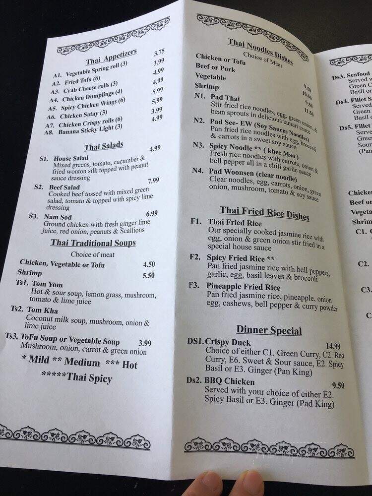 Pon's Thai Cuisine - Asheville, NC menu_pic