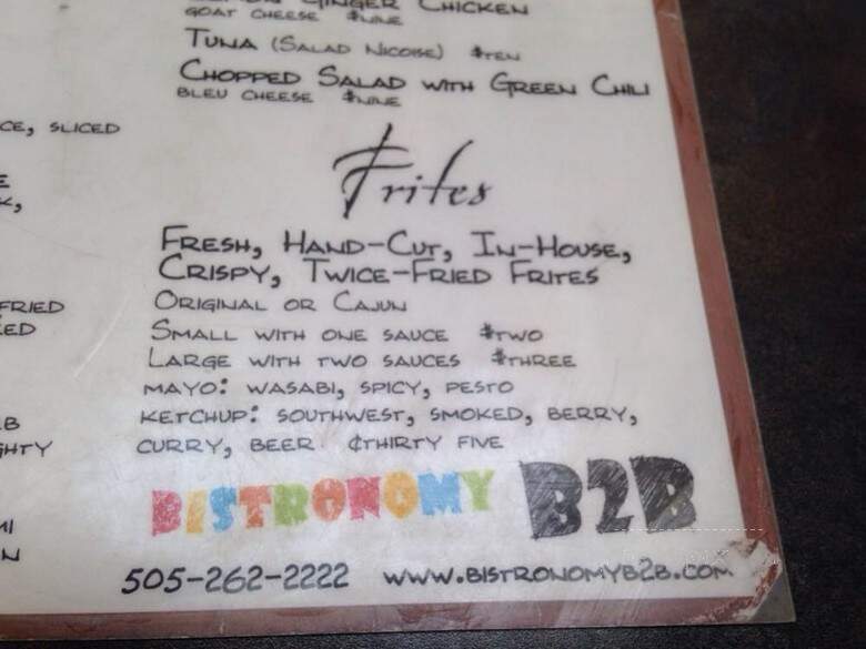Bistronomy B2B - Albuquerque, NM menu_pic