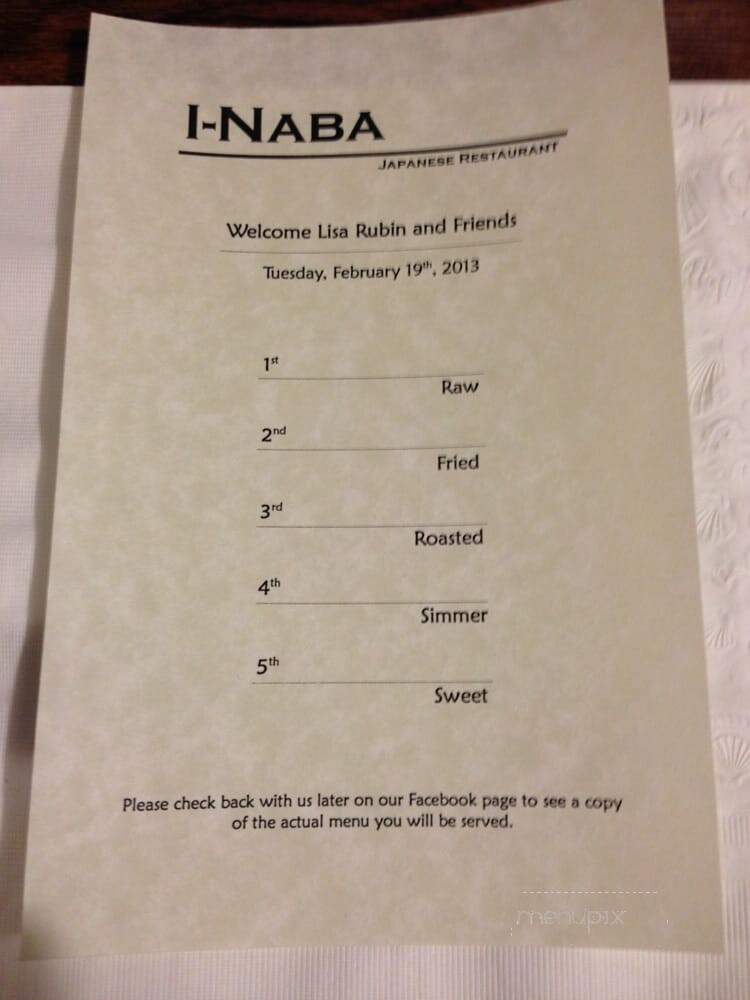 I-Naba - Las Vegas, NV menu_pic